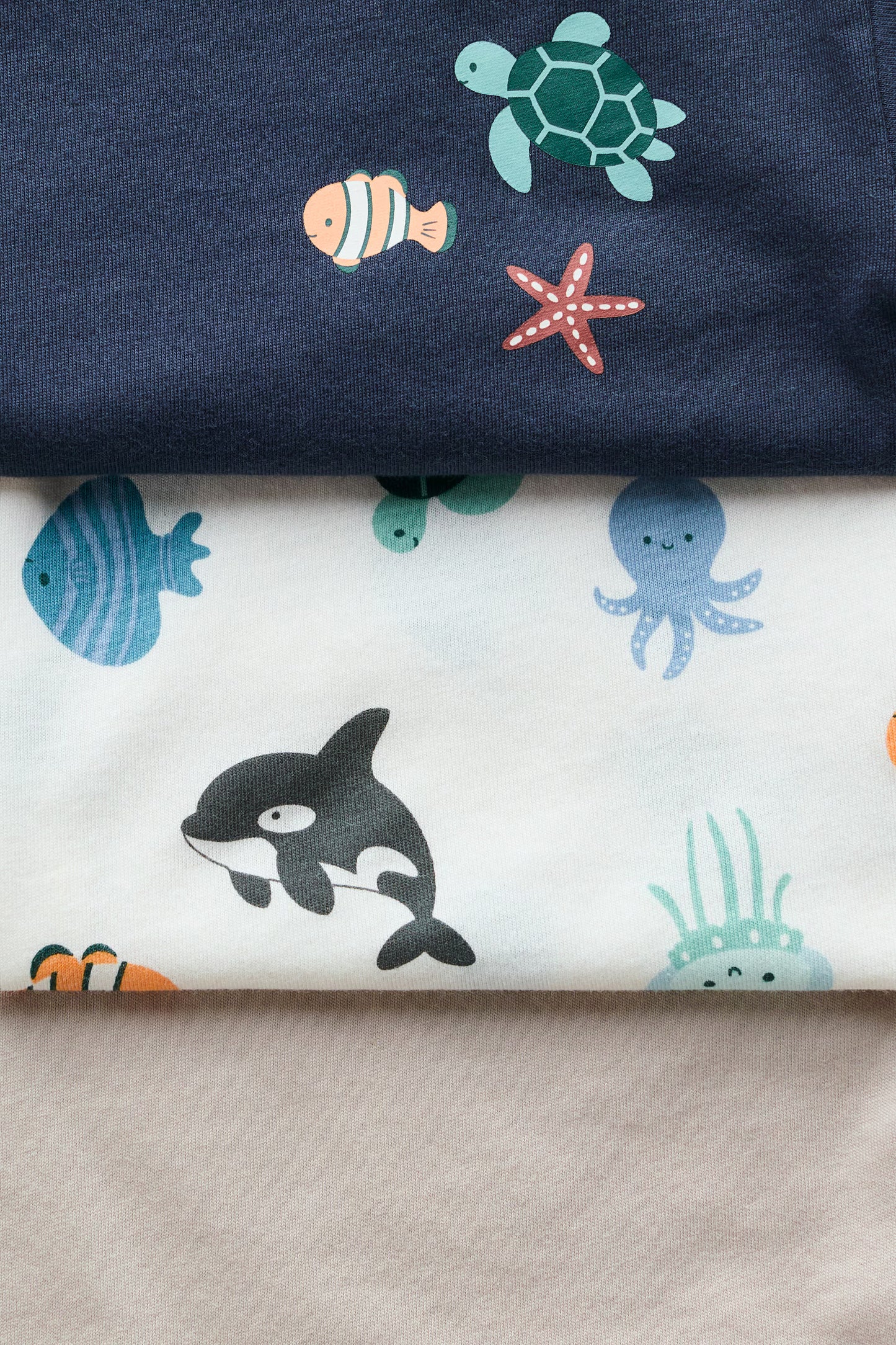 SET 3 CAMISAS NIÑO VIDA MARINA MARCA H&M