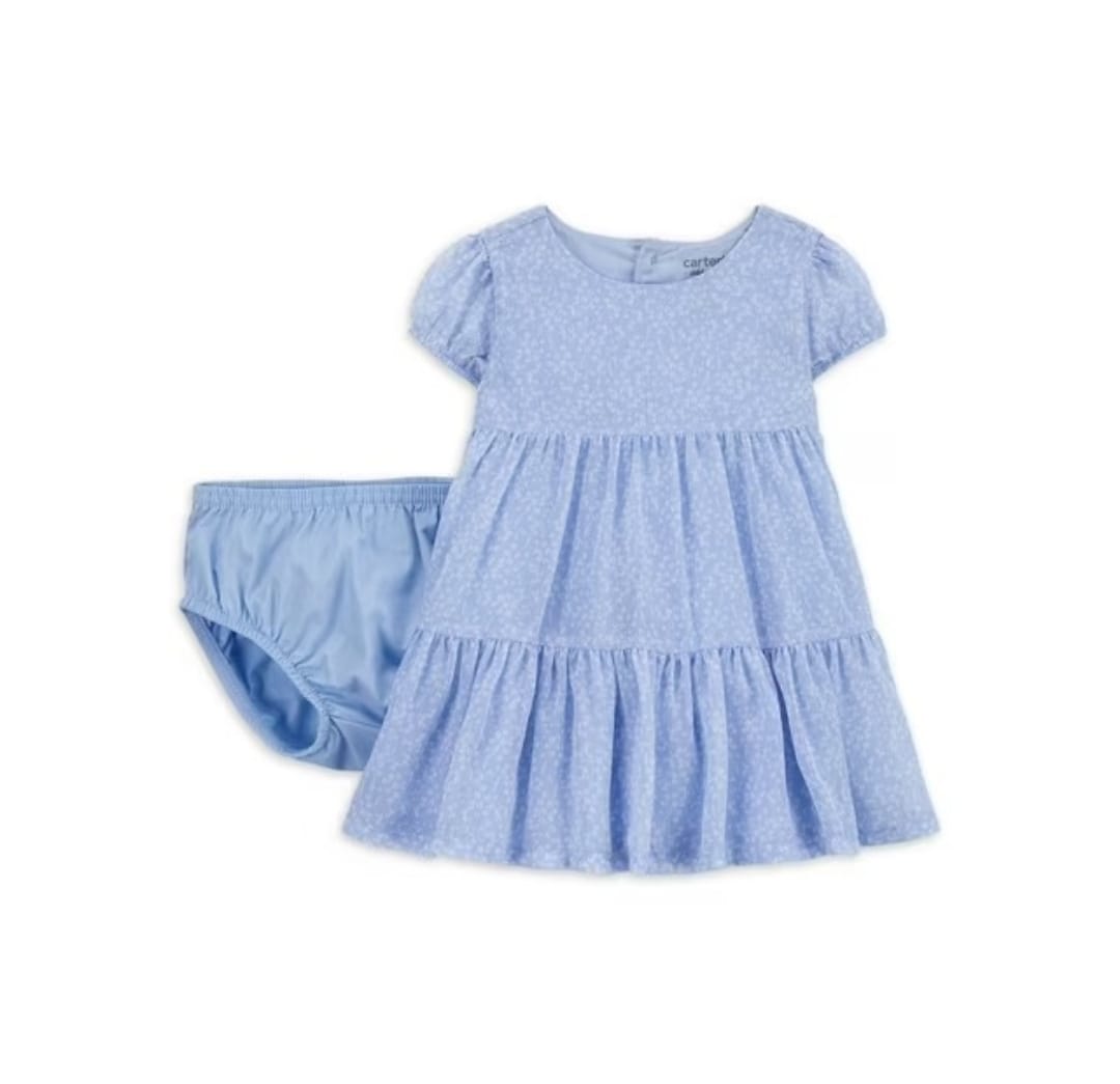 Vestido azul bebe niña