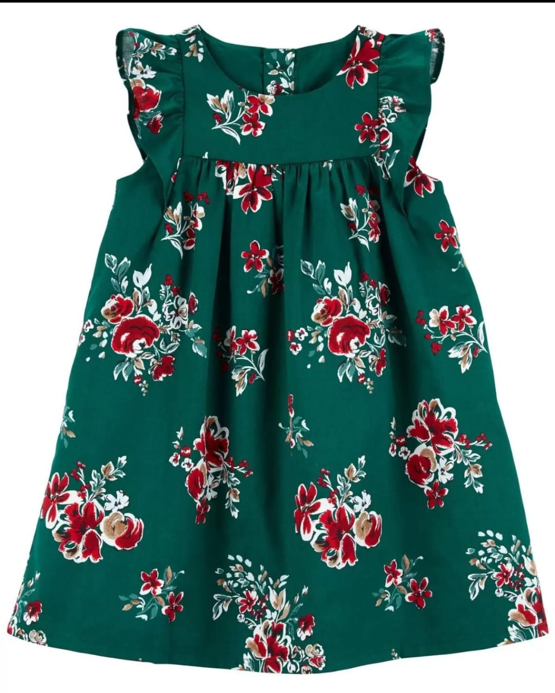 VESTIDO NIÑA VERDE FLOREADO