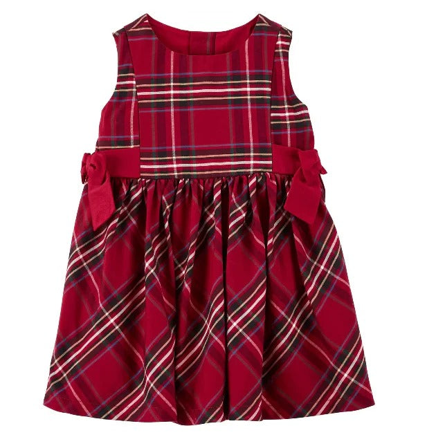 VESTIDO NIÑA ROJO CUADRICULADO