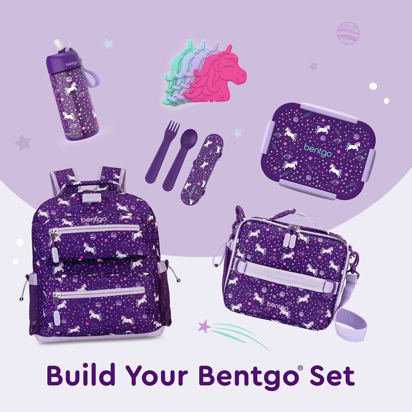 Set Lunch Morada Unicornio Niña Bentgo