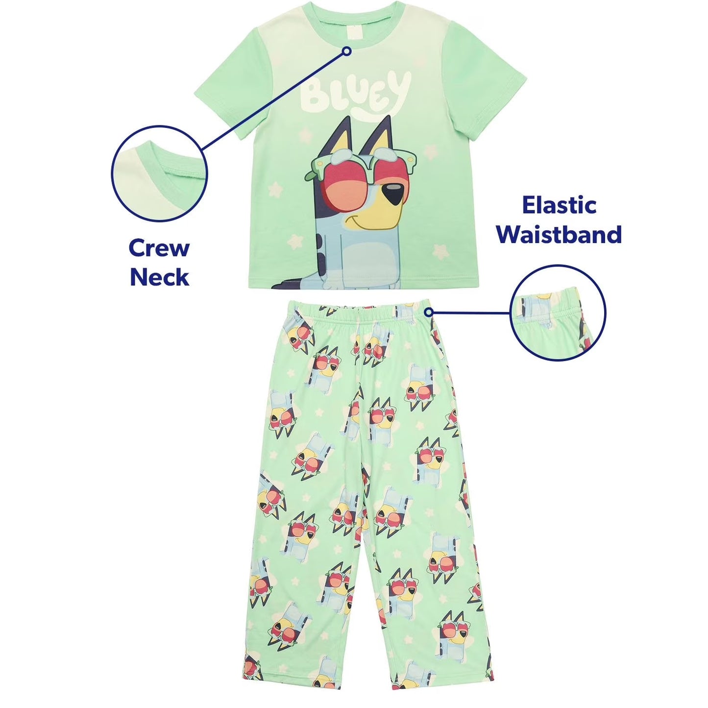 Pijama Bluey Verde Niña
