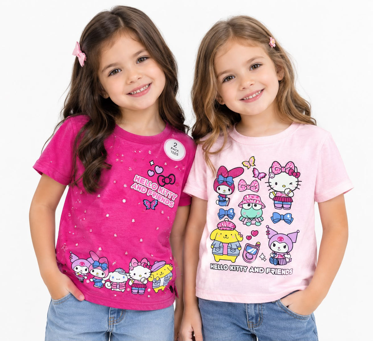 Set 2 Camisas Rosadas Hello Kitty Niña