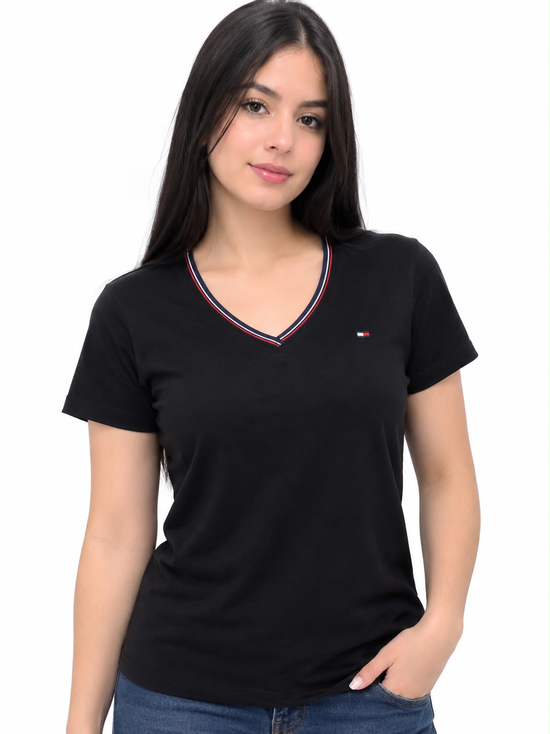 Camisa Dama Negra Tommy Hilfiger