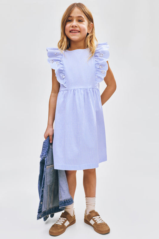 Vestido Rayado Azul Niña