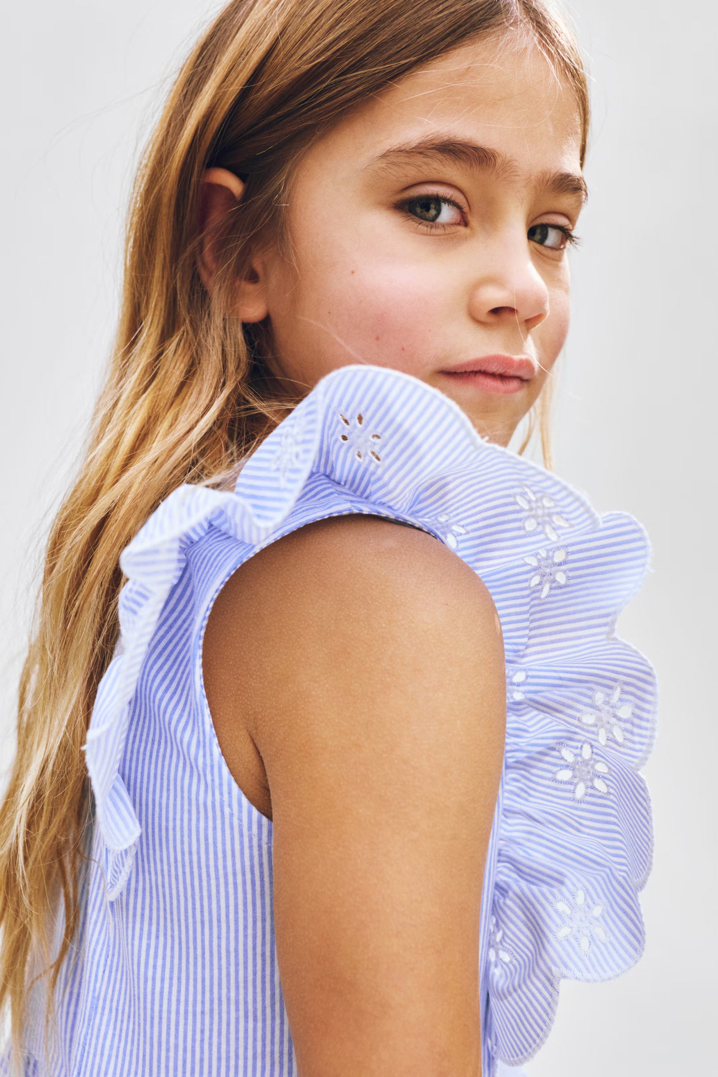 Vestido Rayado Azul Niña