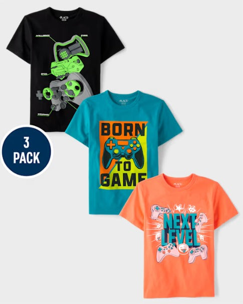 Set 3 Camisas Videojuegos Niño