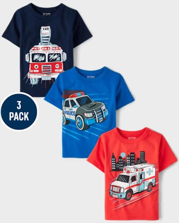 Set 3 Camisas Carros Niño