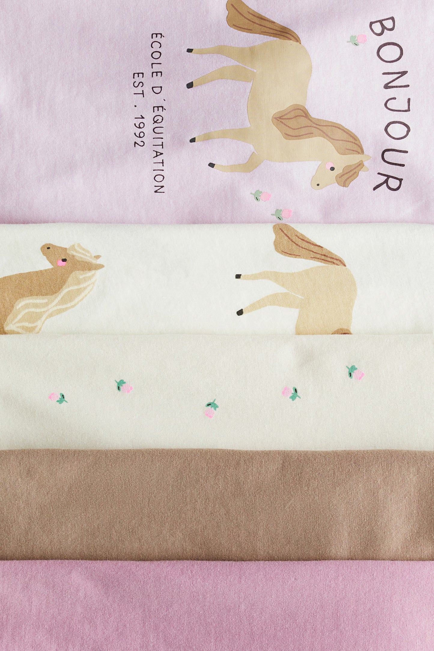 Set 5 Camisas Caballos Niña H&M