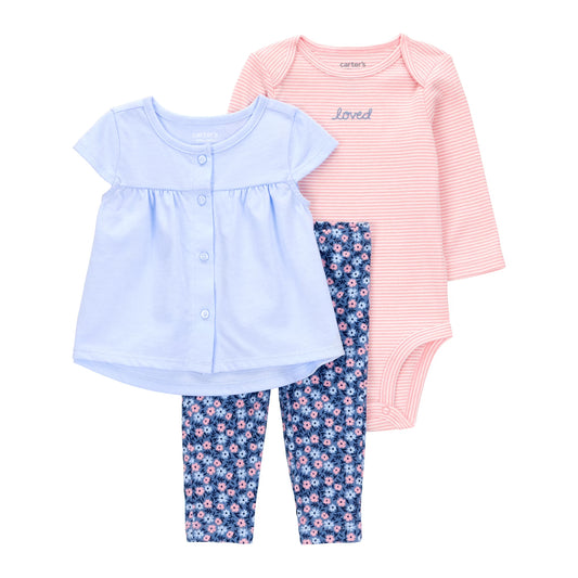 SET BEBE 3 PIEZAS BEBE  NIÑA