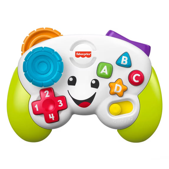 Juego de juguete Fisher-Price Laugh & Learn para bebés y niños pequeños con mando de aprendizaje, color verde, videojuego de simulación con música y luces, para mayores de 6 meses.