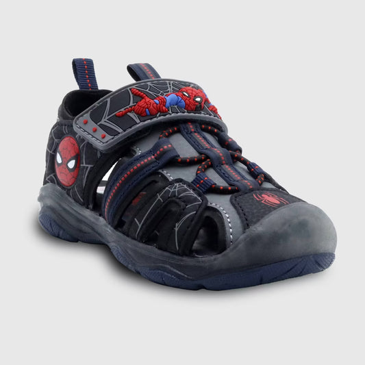 Sandalias Negras Spiderman Niño Marvel