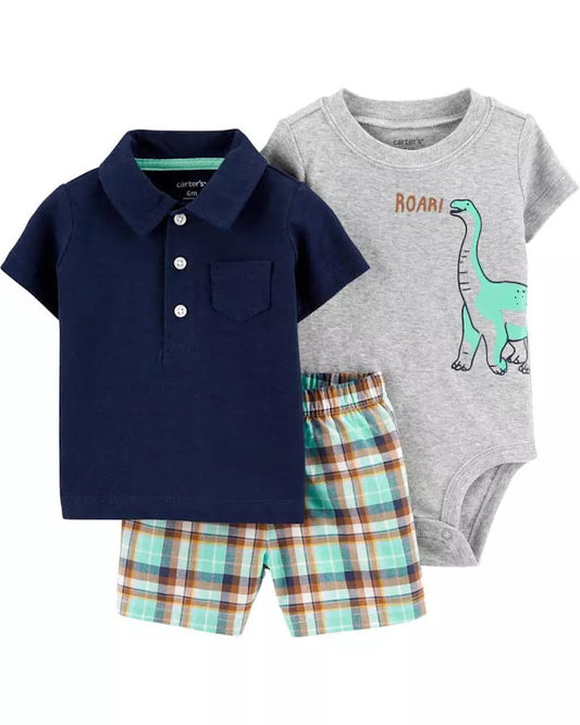 Set 3 piezas Dinosaurio