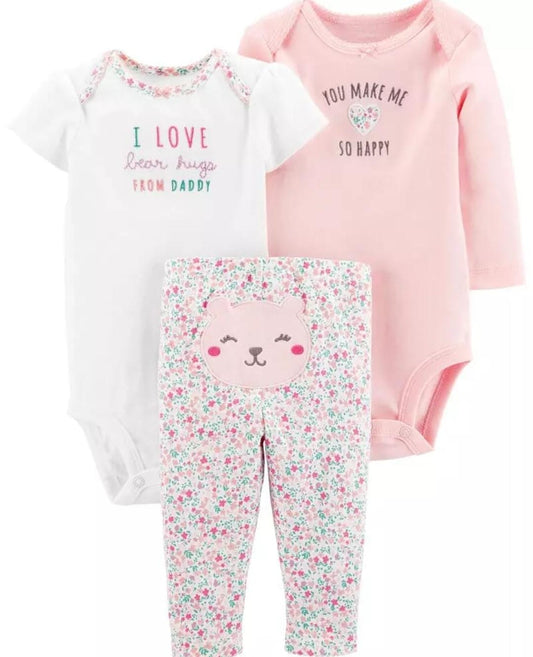 Set 3 piezas bebe niña