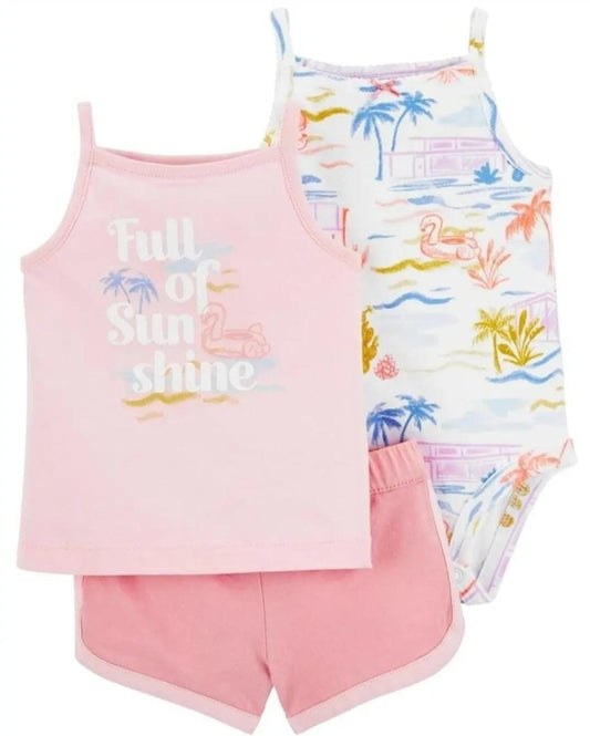 Set 3 piezas bebe niña