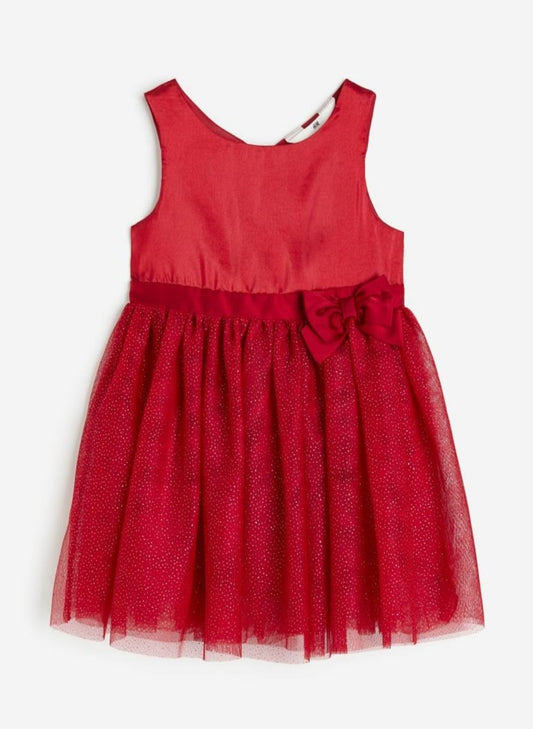 Vestido Rojo Escarchado Niña