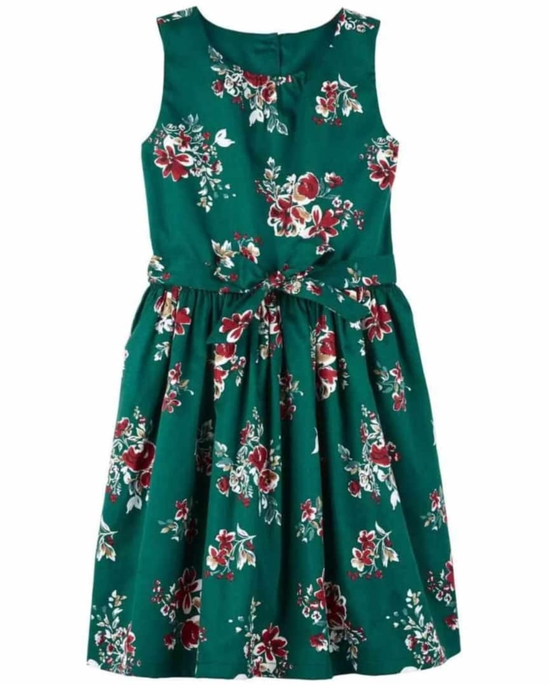 VESTIDO NIÑA VERDE FLOREADO