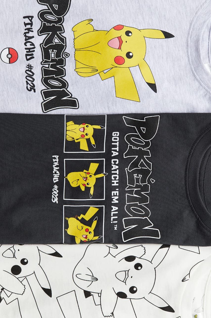 Set 3 Camisas Pokemon Niño