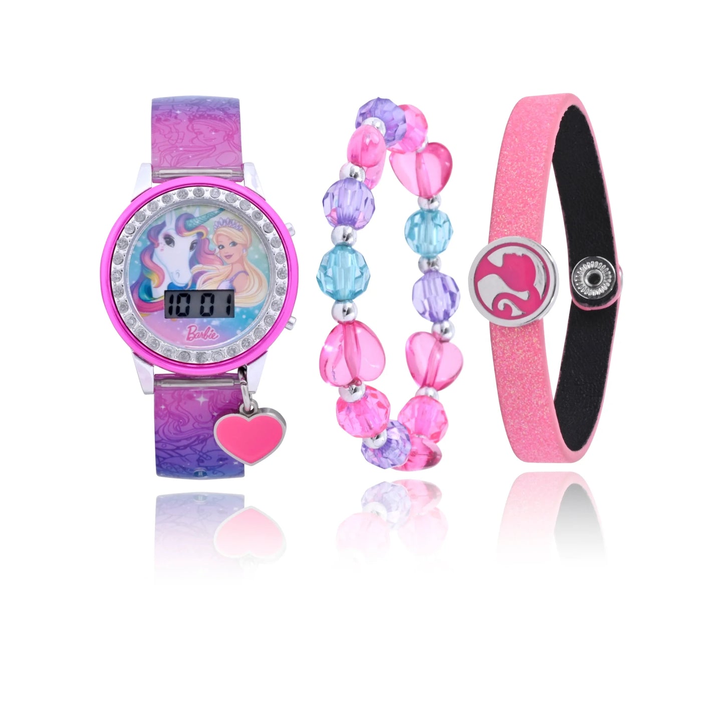 reloj y pulsera para niña 3 piezas