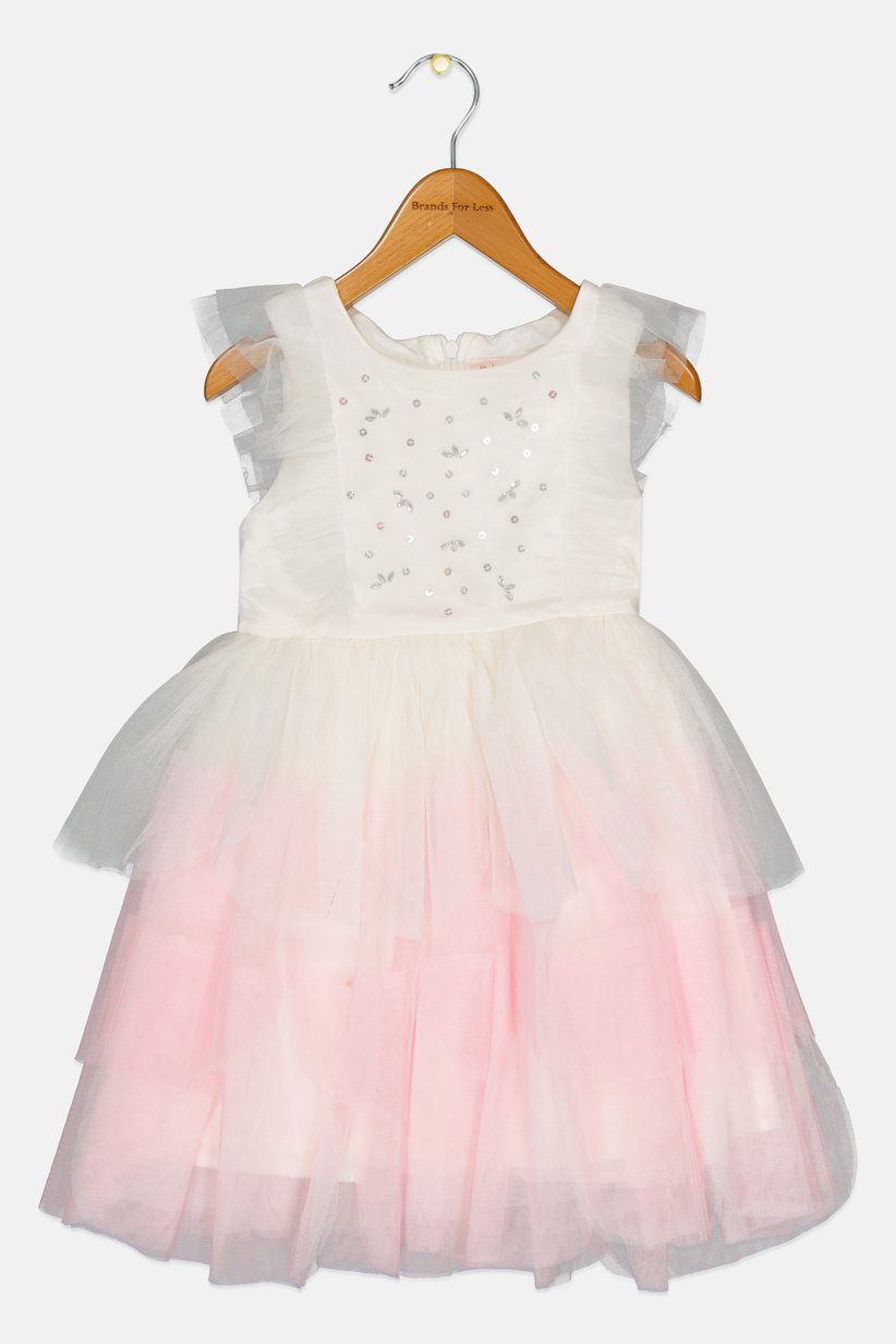 Vestido Blanco con Rosa Niña