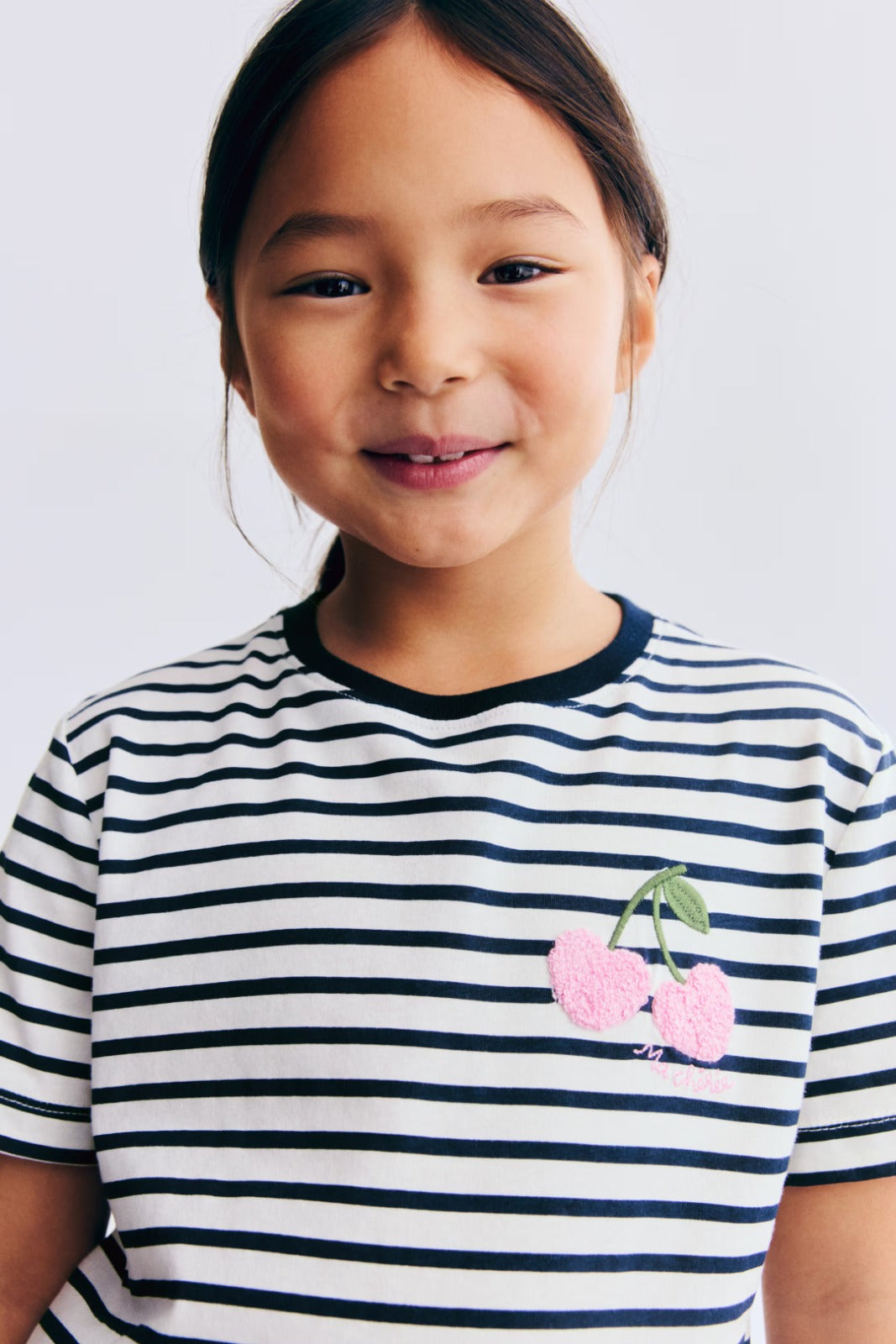 Camisa Rayada de Cereza Niña