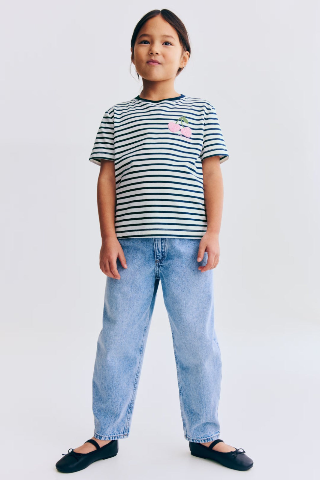 Camisa Rayada de Cereza Niña