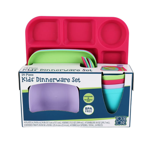 Set 24 Piezas Juego de Vajilla para Niños