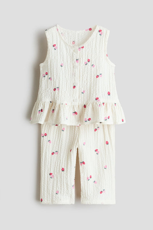 Set 2 Piezas Blanco de Fresas Niña