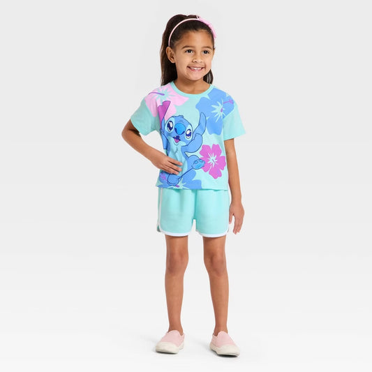 Set 2 Piezas Azul Stitch Niña