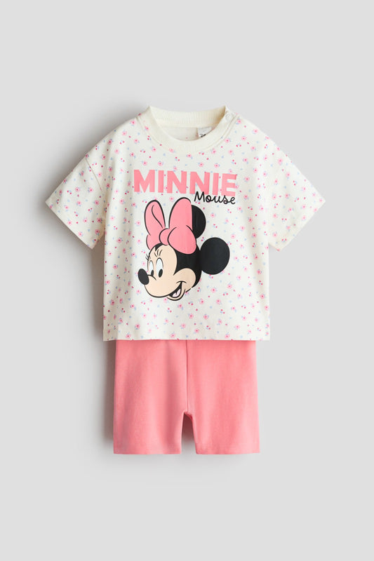 Set 2 Piezas Minnie Mouse Floreado Niña