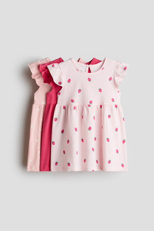 Set 3 Vestidos Fresas Niña