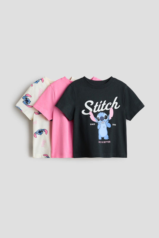 Set 3 Camisas Stitch Niña