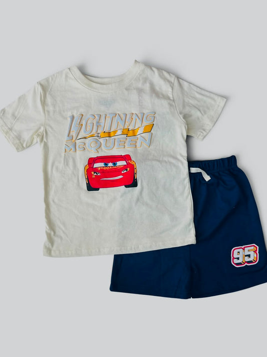 Set 2 Piezas Color Crema Niño Cars Disney Pixar