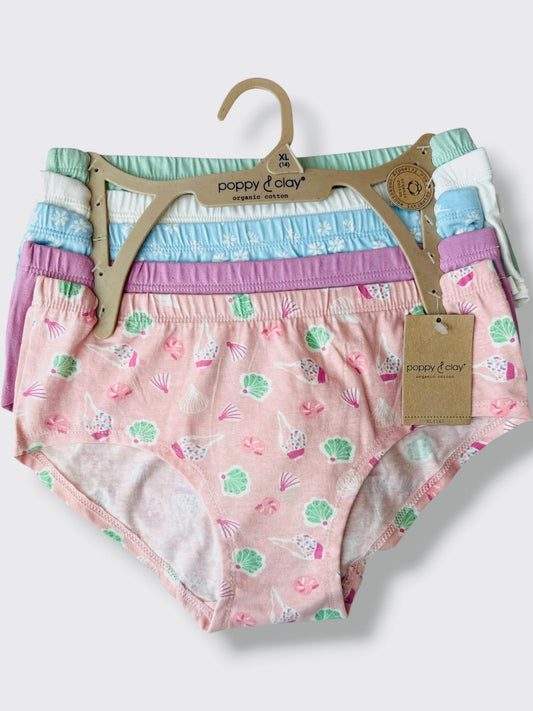 5 Pack Panties Niña Corales Poppy & Clay