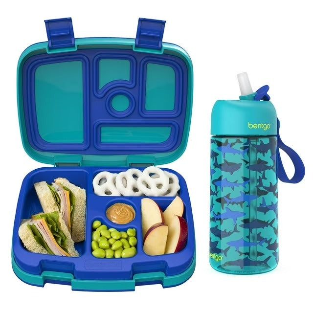 Set 2 Piezas Lunch Box + Water Bottle Tiburones Niño Bentgo