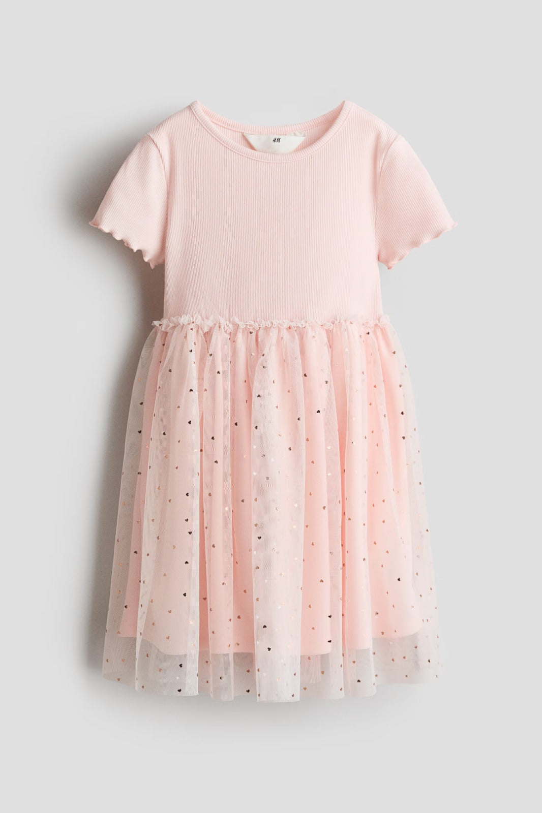 Vestido Rosa con Brillitos de Corazones H&M