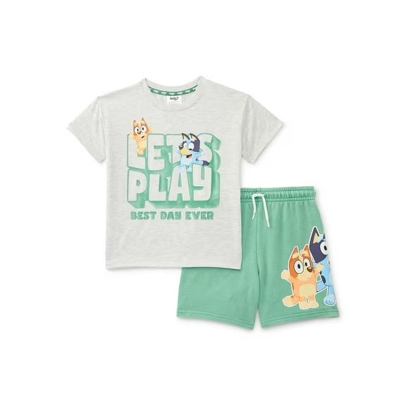 Set 2 Piezas Gris con Verde Niño Bluey