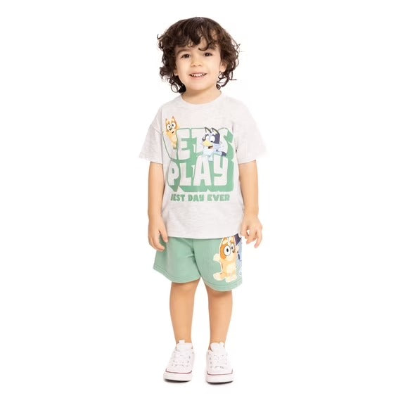Set 2 Piezas Gris con Verde Niño Bluey