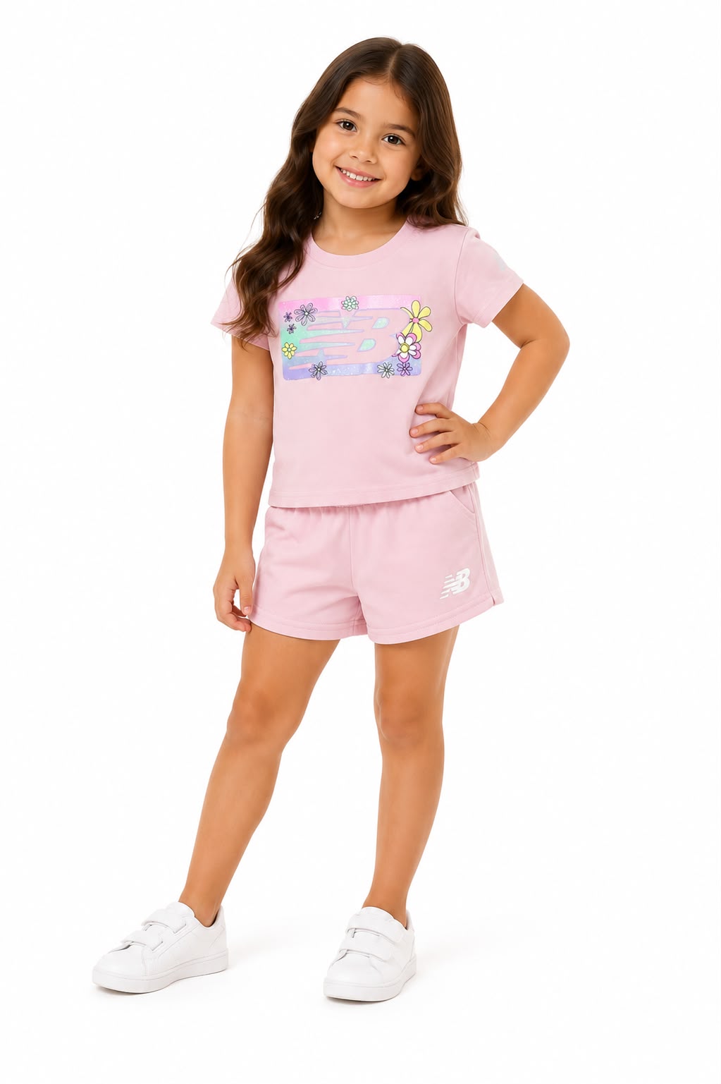 Set 2 Piezas Rosa Flores Niña New Balance