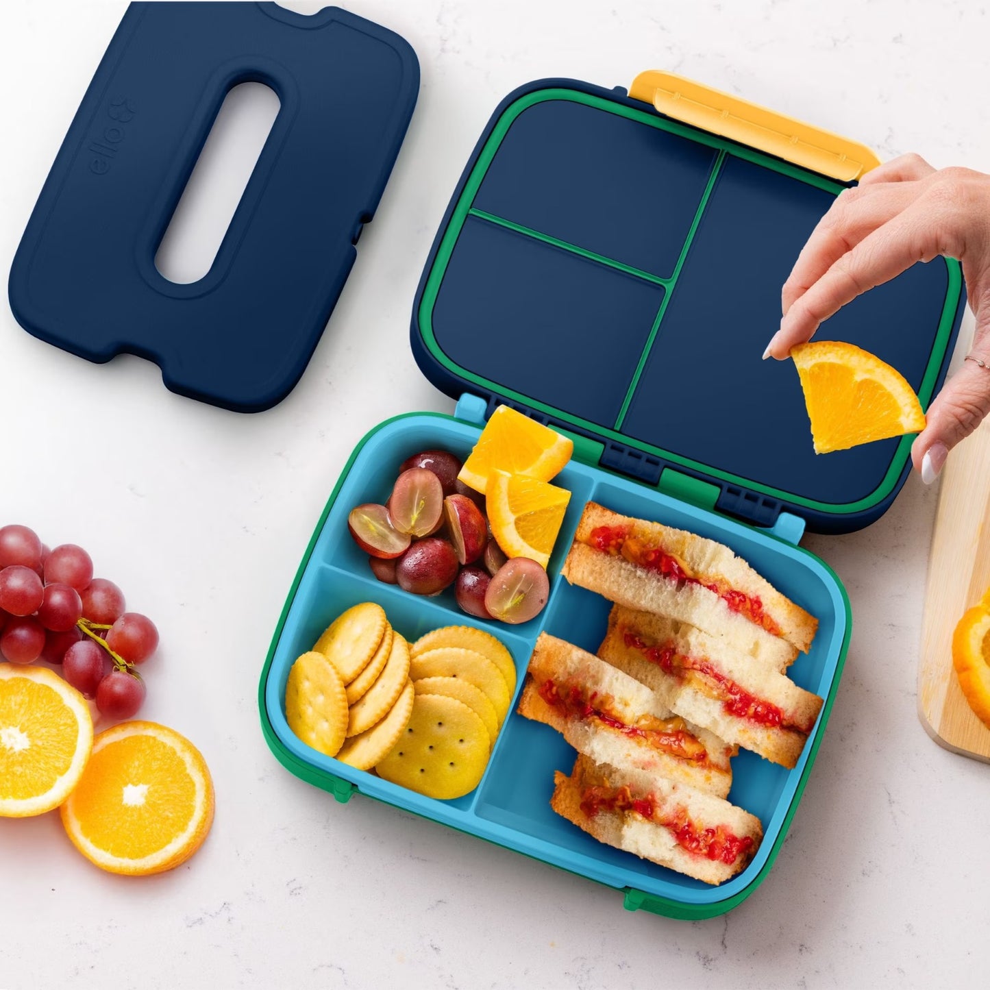 Ello Benni Kids Bento Lunch Box with Carry Handle & Ice Pack