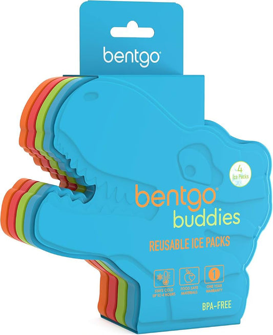 Set de 4 Bolsas de Hielo reutilizables Dinosaurio Niño Bentgo