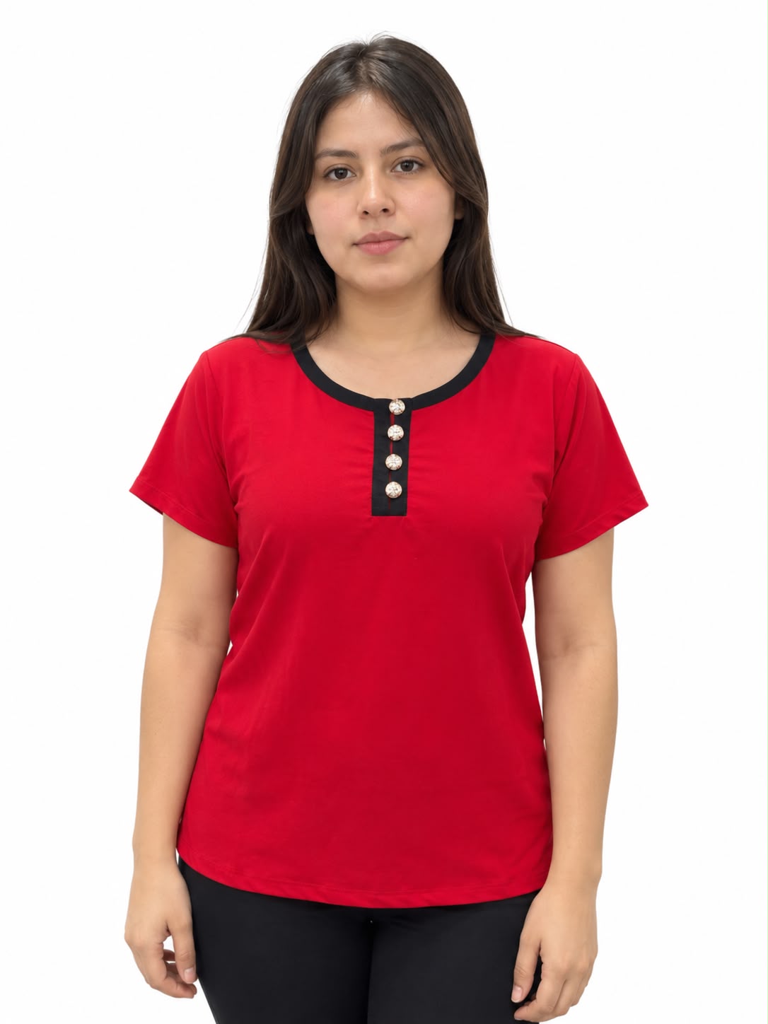 Camisa Rojo con Botones Dorados Dama Tommy Hilfiger