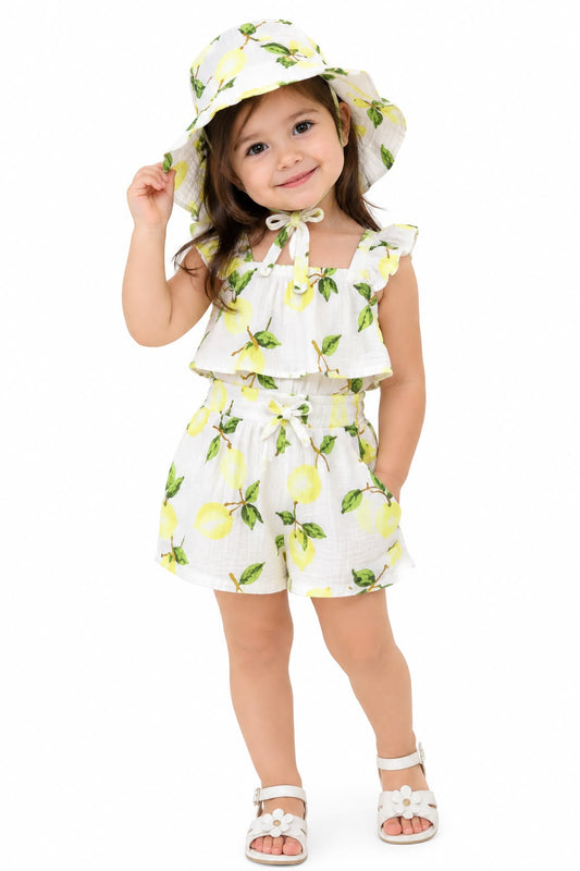 Set 2 Piezas Blanco con Limones Niña Jessica Simpson
