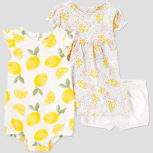 Set 3 Piezas Flores Bebe Niña